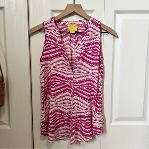 Maeve Fuchsia and White Patterned Tank Top